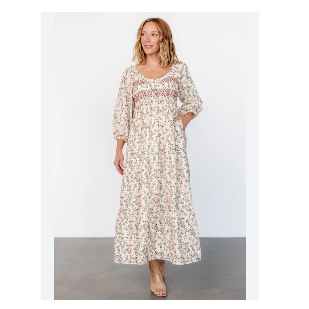 Baltic Born Floral Smocked Maxi Dress Size Large